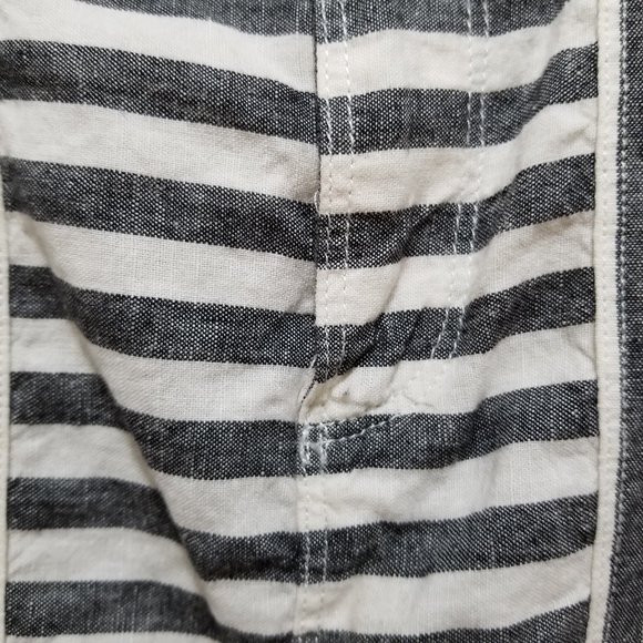 Broadway & Broome skirt 2 Striped Linen pencil railroad stripes pockets mini - Picture 7 of 15